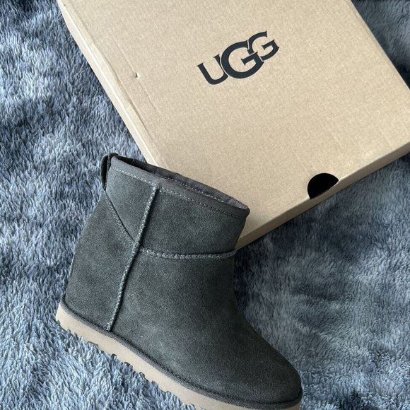 UGG Women’s Slate Classic Femme Mini Wedge Boots Suede Wool Slate 5 36 - Picture 8 of 9